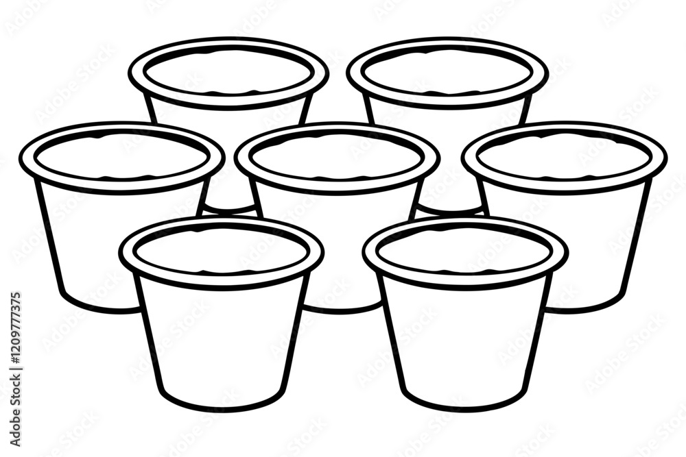 Pudding Cup Icon Set - Clean Vector Style Pudding Cup Icon Set - Clean Vector Style