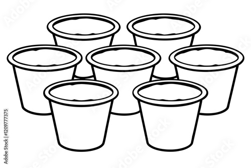 Pudding Cup Icon Set - Clean Vector Style