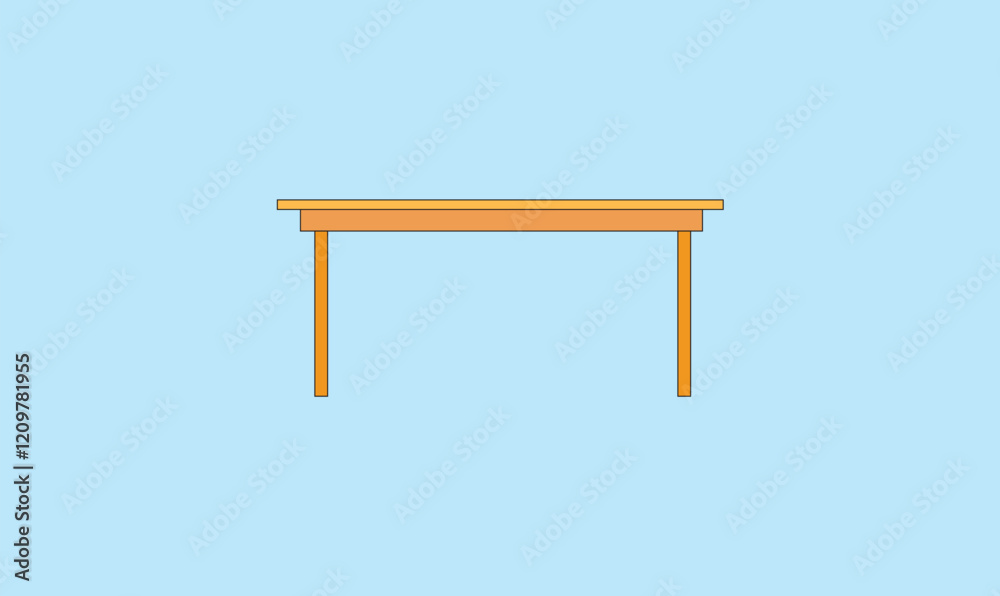 Single wooden table vector illustration Single wooden table vector illustration