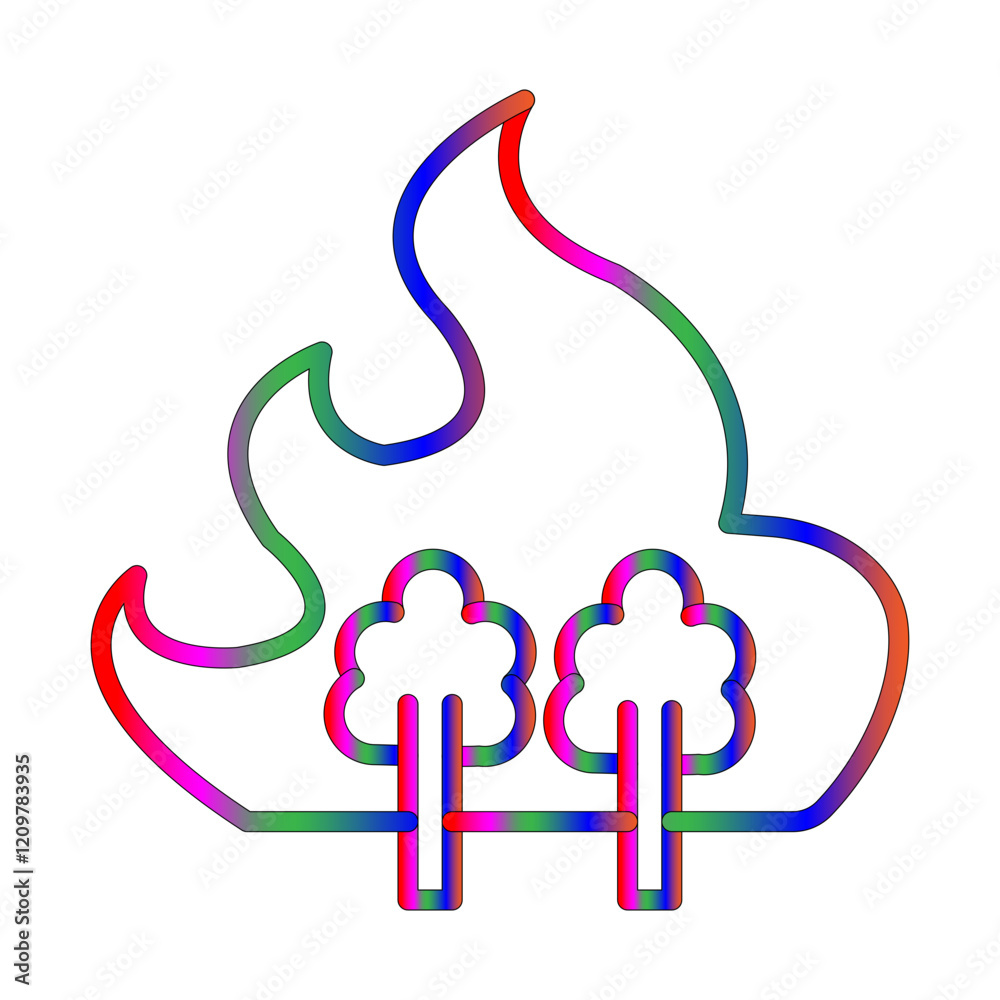Obraz premium Wildfire line gradient icon