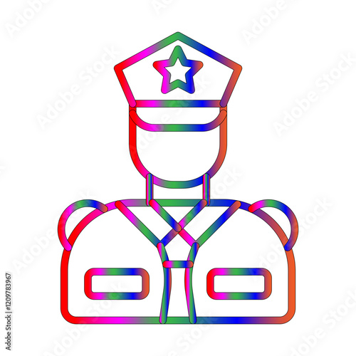 Police officer line gradient icon