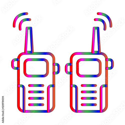 Walkie talkie line gradient icon