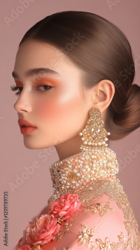 Elegant Woman in Pink: A po...