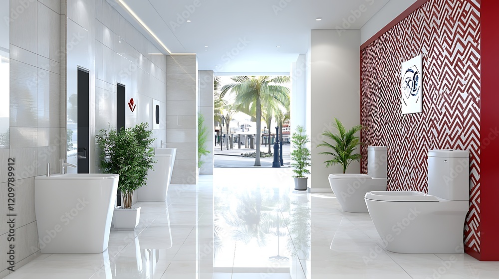 Fototapeta premium Modern Bathroom Interior Design Luxury Toilet Sink