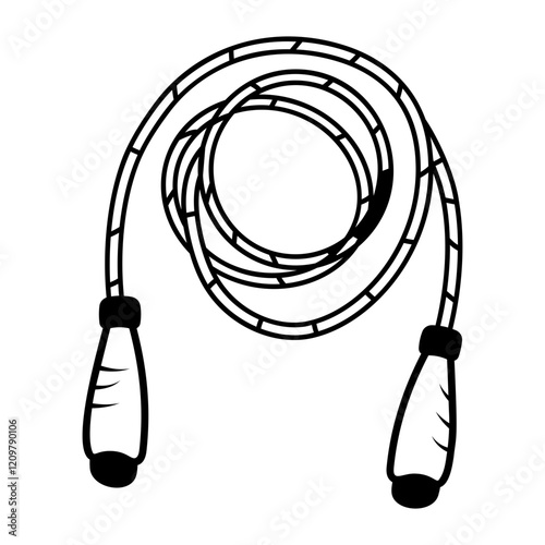 Doodle style icon of a skipping rope