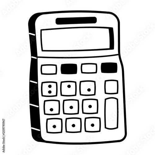A hand drawn icon of a calculator