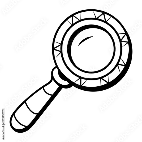 A hand drawn icon of a rattle drum