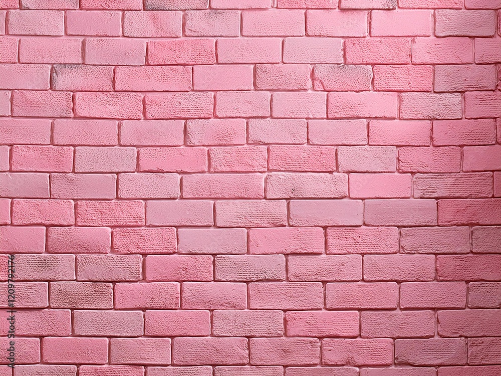 Obraz premium Pastel pink brick background wall texture.pink red brickwall with light paint backdrop wallpaper for valentine concept