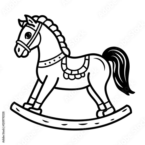 A hand drawn icon of a rocking horse