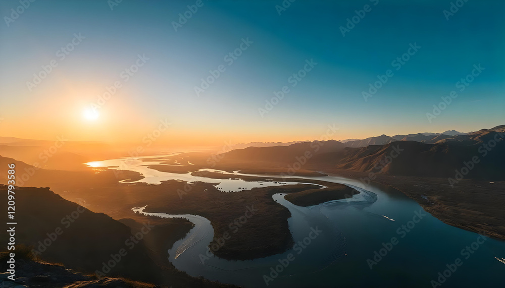 Fototapeta premium sunrise over the world