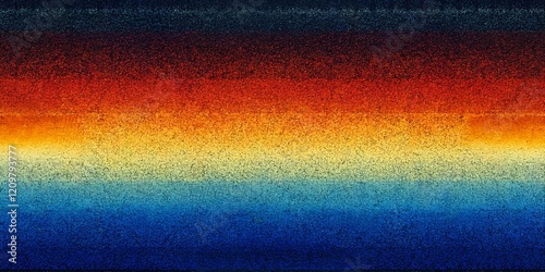 Abstract Grainy Noise Texture Background with Vibrant Red, Orange, Yellow, and Blue Gradient on Black Banner Poster Cover Design