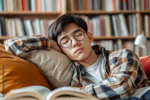 Estudiante cansado de estudiar reflejando agotamiento y dedicación académica


 photo