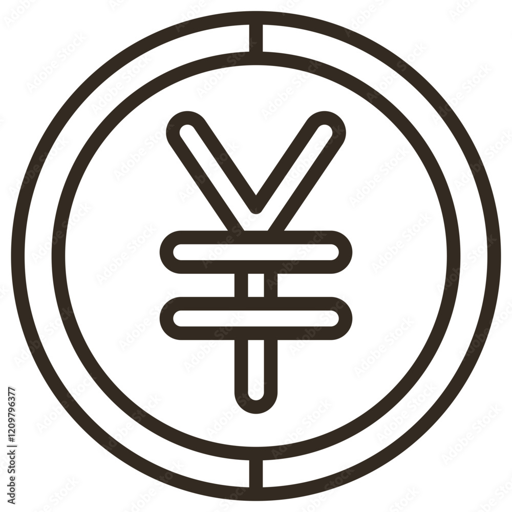 Fototapeta premium Yen Symbol Icon Element For Design Graphic
