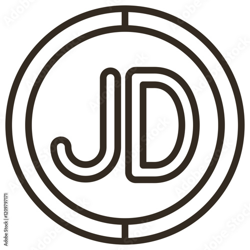 Jordanian Dinar Symbol  Icon Element For Design Graphic photo