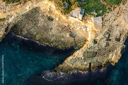 Stunning Geometric Patterns of Malta Saltpans From Above