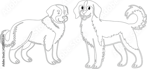 Dog lover character bundle line art and illustrator eps photo