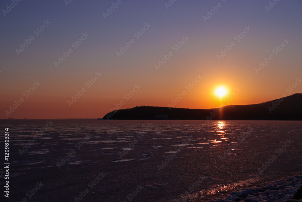 sunset over the sea