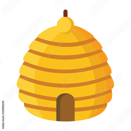 Illustration of beehive isolated on white