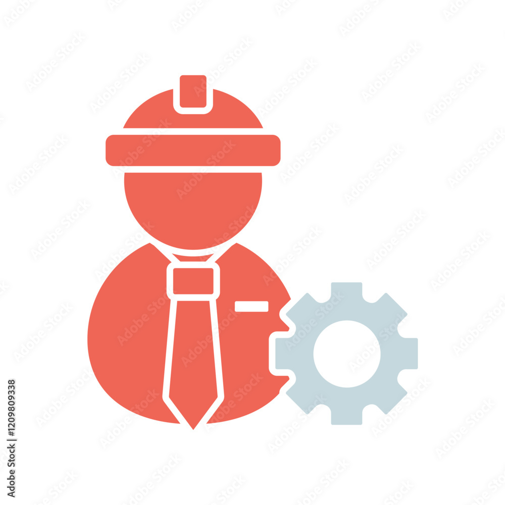 Icon a technician, isolated against a clean background. Icon a technician, isolated against a clean background.
