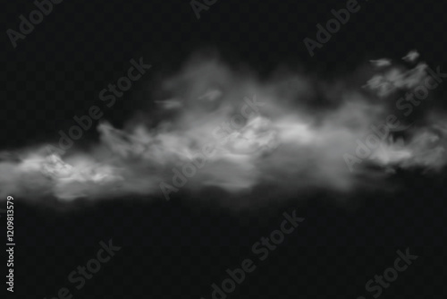 Fog or smoke isolated transparent special effect of background. vector design of smog