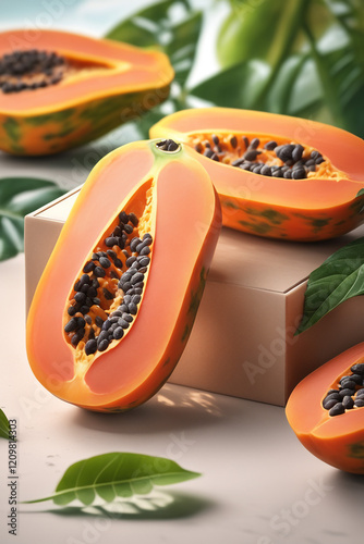 Photo natural Papaya soap with packaging