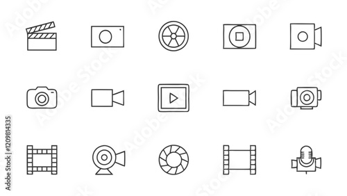 Film Industry Vector Icons Set for Media and Entertainment
