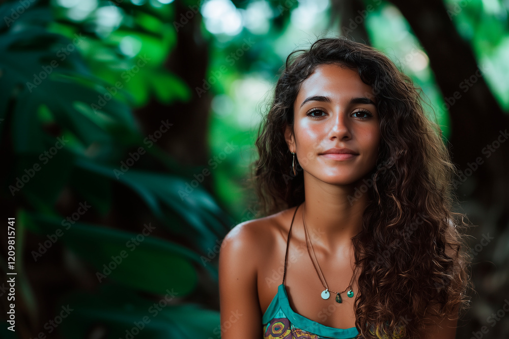 A portrait-style image of a Brazilian female. young woman A portrait-style image of a Brazilian female. young woman
