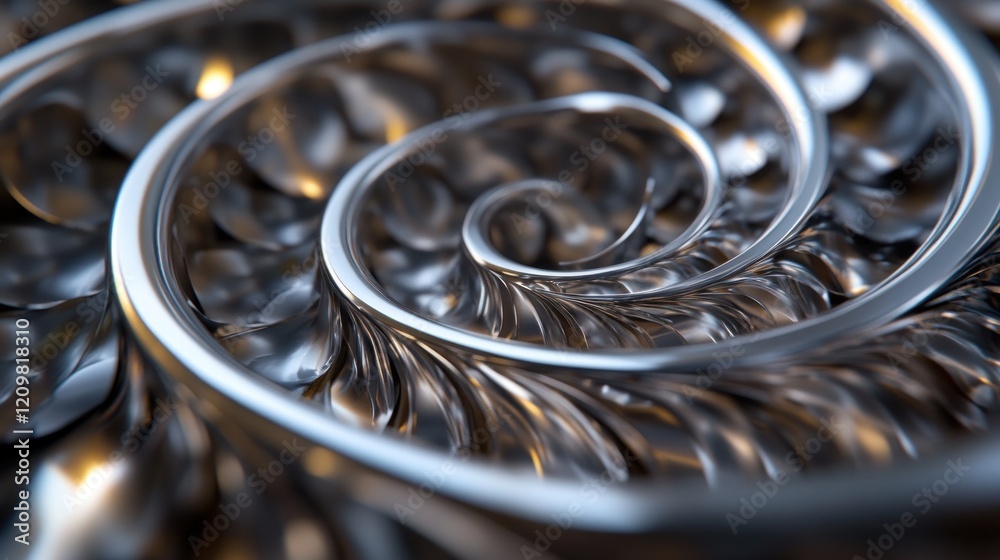 Metallic Spiral Abstract Design Metallic Spiral Abstract Design