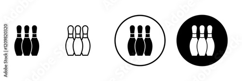 Bowling icon vector. bowling ball and pin sign and symbol.