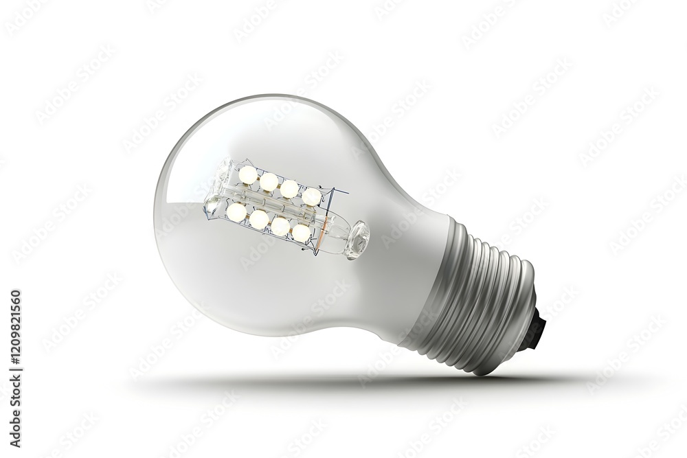 Energy Efficient LED Bulb with Smart Features Isolated on White Background Energy Efficient LED Bulb with Smart Features Isolated on White Background