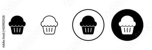 Cup cake icon vector. Cup cake sign and symbol