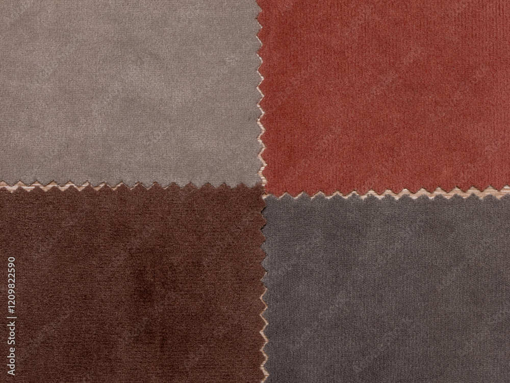 Fototapeta premium A close up of a piece of fabric with a red and brown color pattern