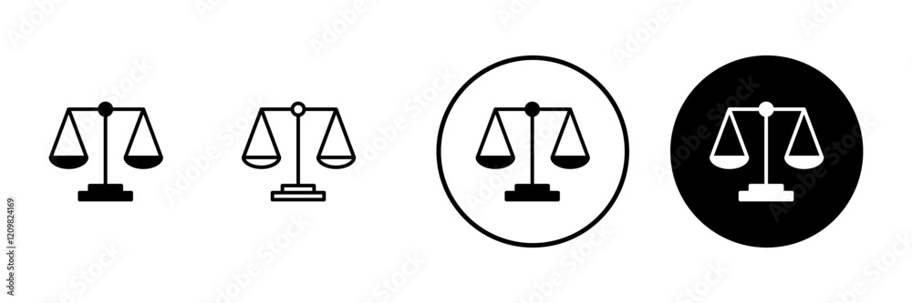 Scales icon vector. Law scale icon. Justice sign and symbol Scales icon vector. Law scale icon. Justice sign and symbol