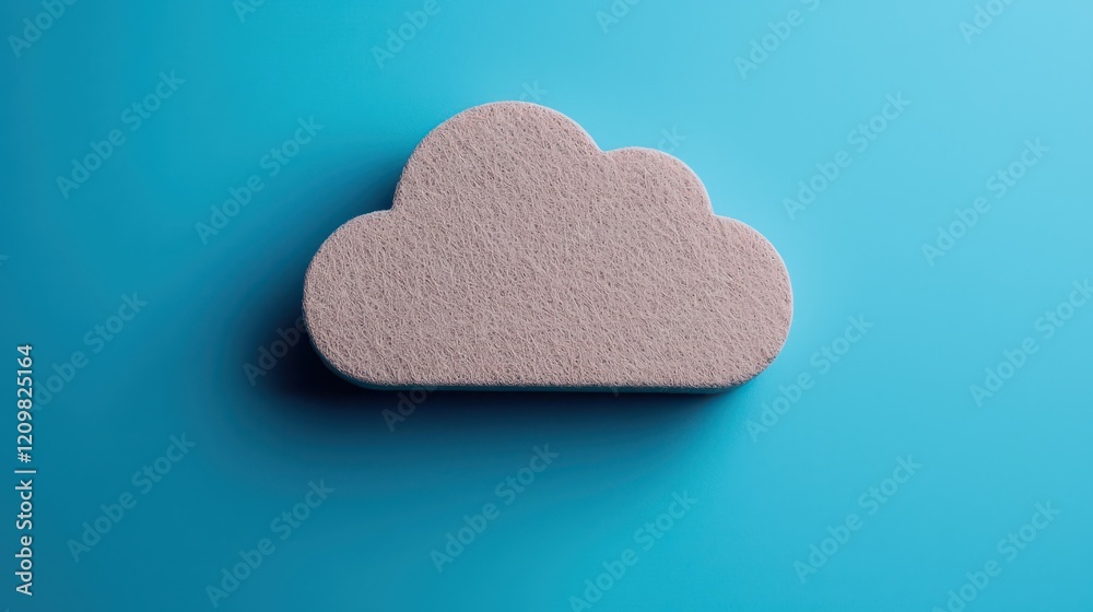 Soft Cloud Shape on Minimalist Blue Background for Design Concepts Soft Cloud Shape on Minimalist Blue Background for Design Concepts