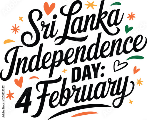 Happy Independence Day Sri lanka 4th February. Abstract typography vector illustration design.