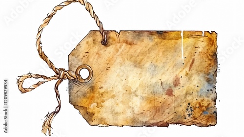 Vintage Sale Tag Watercolor Illustration for Design Projects