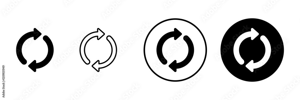 Refresh icon vector. Reload sign and symbol. Update icon. Refresh icon vector. Reload sign and symbol. Update icon.