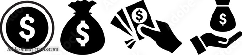 Wallpaper Mural Money and payment related line icon set. Funds and savings vector icon collection. Income and profit linear icons. Torontodigital.ca