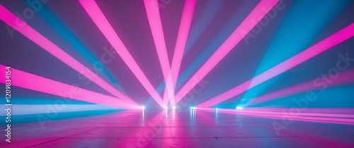 Vibrant Stage Lighting with Pink and Blue Hues Creates a Dynamic Scene photo