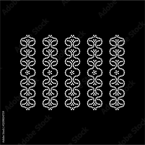 Rhinestone applique collar design for t-shirt or blouse hot-fix transfer. Abstract beautiful glitter applique rhinestone motif.	
