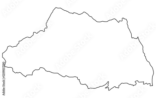 リアルな埼玉の地図（線画）
