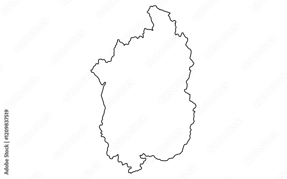 Obraz premium リアルな滋賀の地図(線画)