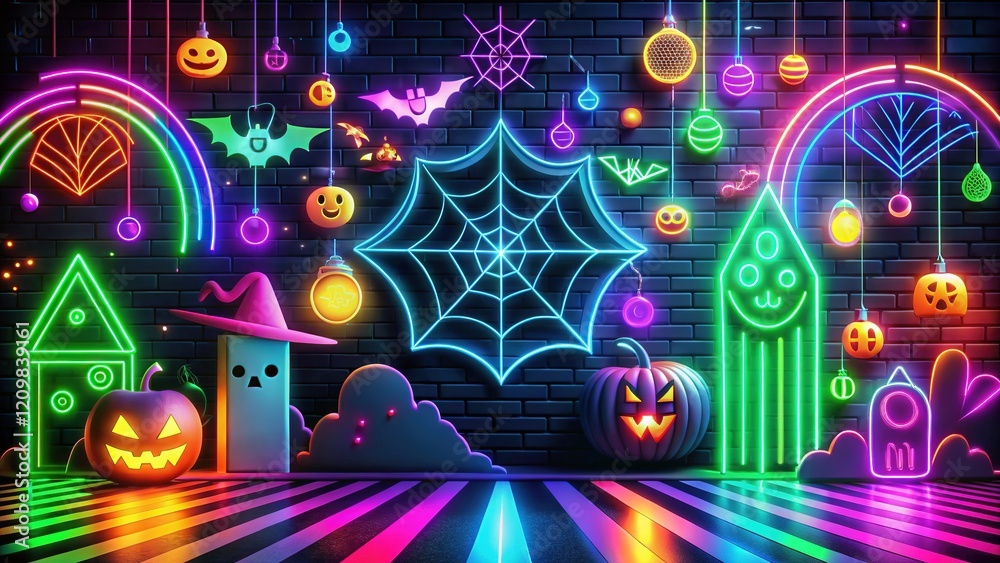 Neon Halloween Spooky Backgrounds - Dark Art Neon Halloween Spooky Backgrounds - Dark Art