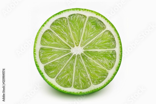A slice of lime isolated on white background with clipping path and full depth of field