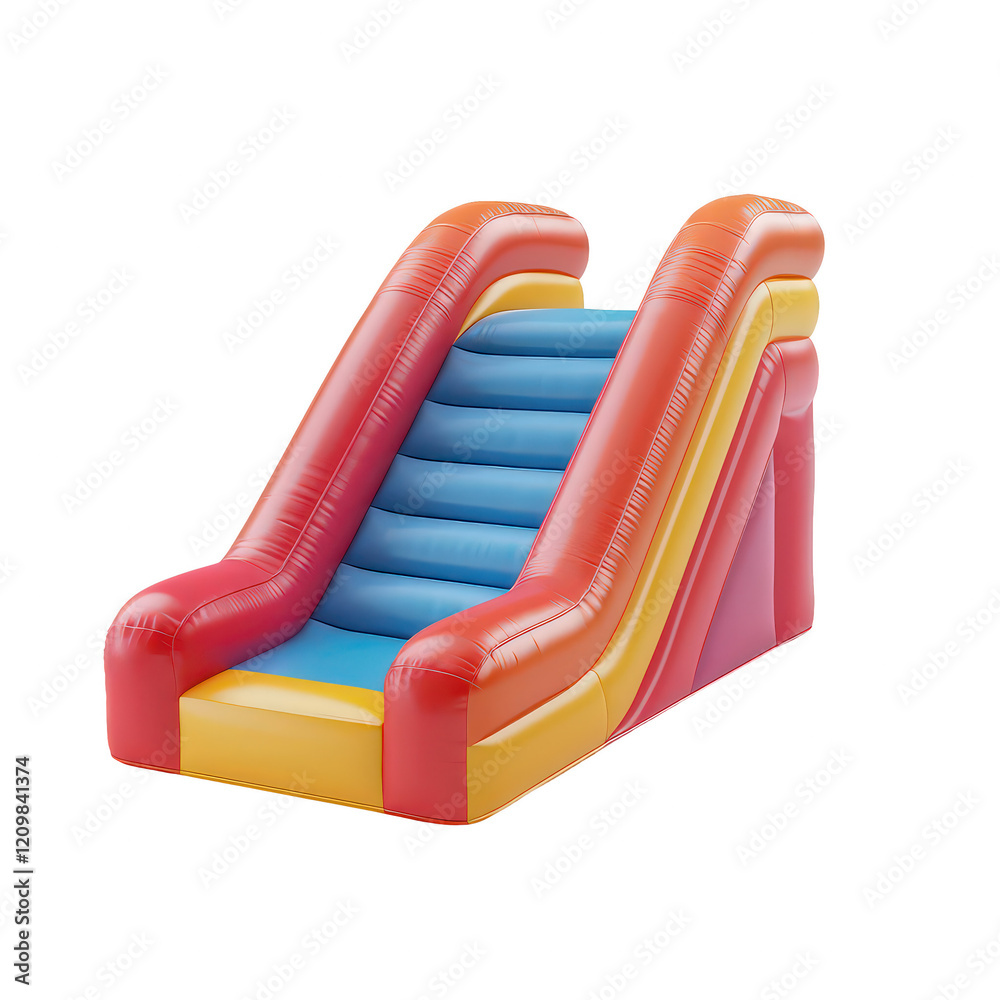 Vibrant Inflatable Slide for Children's Fun isolated on transparent background Vibrant Inflatable Slide for Children's Fun isolated on transparent background