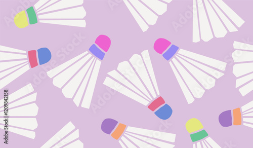 Shuttlecock badminton pattern background vector design
