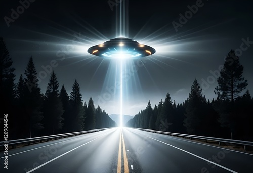 UFO sighting on a lonely road