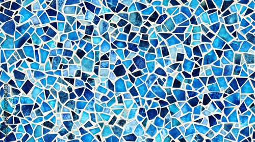 Abstract Blue Mosaic Tile Texture Background