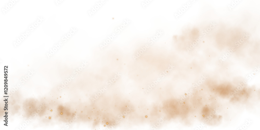 Sandy-smoke clouds with dust and fine particles. Dune, sand storm, clusters of powder. Realistic vector illustration of desert storm - flying saw dust with small dirt particles under the influence Sandy-smoke clouds with dust and fine particles. Dune, sand storm, clusters of powder. Realistic vector illustration of desert storm - flying saw dust with small dirt particles under the influence