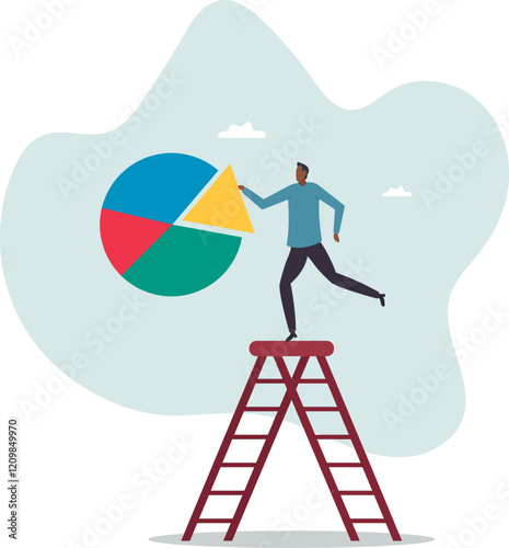 Investment asset allocation and rebalance.business concept.flat character.